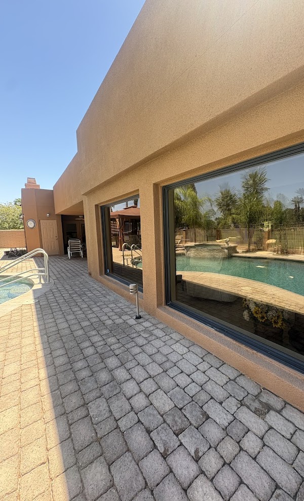 Clean exterior windows by a pool in the Coachella Valley